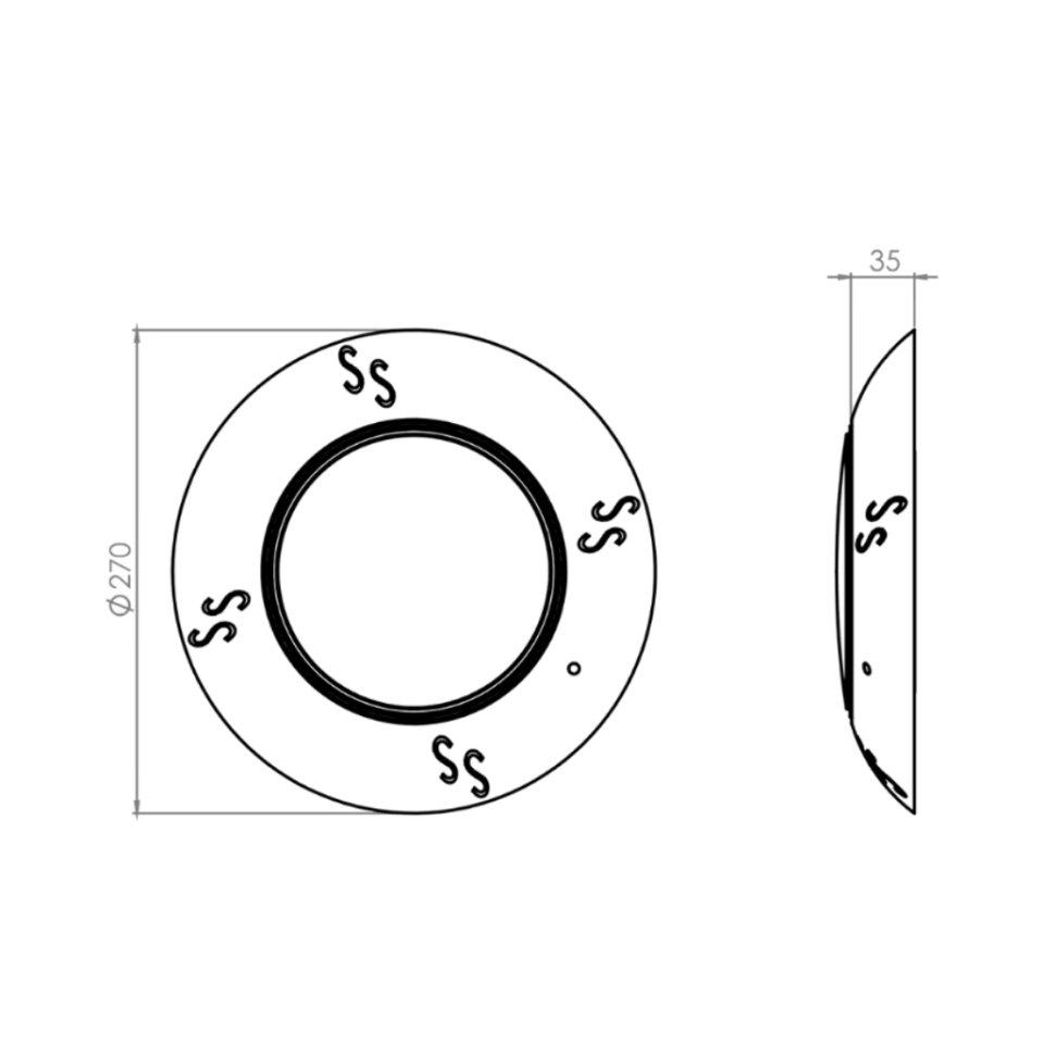 SS Slim Flat LED Armatür (Sıva Üstü) 30-36 W - SMD Turkuaz/Turqoise